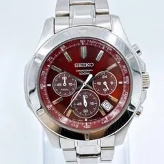 【激レア赤文字盤】　SEIKO クロノグラフ 6T63-00G0 バーガンディ