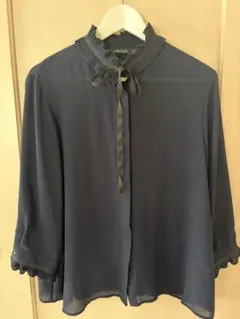 ZARA シフォン風 五分袖ブラウス　レディースL