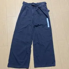 GU ライトデニムベルテッドワイドパンツ