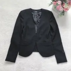 H＆M ノーカラージャケット レディース アウター スーツ 仕事 ビジネス 無地