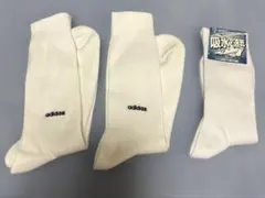【新品】adidas ソックス 2足& 吸水速乾 旭化成1足　25-27cm