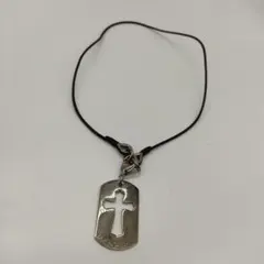 DOLCE&GABBANA シルバー ネックレス ドッグタグ クロス D&G