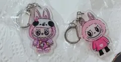 Labubuキャラクターアクリルキーホルダー2個セット