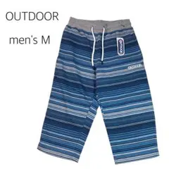 【men'sM】 新品未使用　OUTDOOR クロップドパンツ　マルチボーダー柄のサムネイル