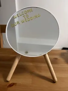 ウェディング　ウェルカムミラー　ゴールドシール付き　結婚式