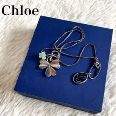 美品 Chloe クロエ 三葉のクローバー ネックレス トップ シルバー 銀のサムネイル