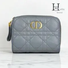箱付き　美品　ディオール　カロ　折財布　カナージュ　ブルー　ラムスキン DIOR | Dior Caro Dahlia ウォレット カナージュ カーフスキン