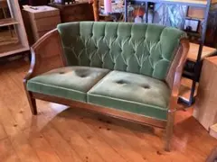 美品□三越家具□ブルージュ□オーク材□2人掛けソファ□洋館□英国