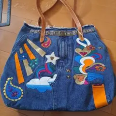 ANNA SUI デニム トートバッグ 刺繍 パッチワークのサムネイル