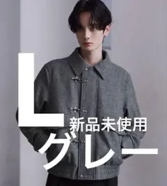 CLEL】ウールブレンド ヘリンボーンツイードファイヤーマンブルゾン