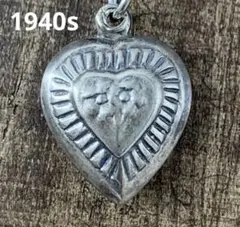 40sスウィートハートジュエリー勿忘草 シルバー ヴィンテージ　トップNAVY