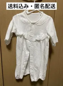 ホワイト フリル付きロンパース ベビー服　退院着　セレモニードレス