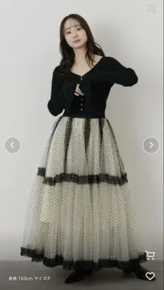 olu. ボリュームドットチュールスカート　正規品