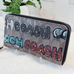 COACH コーチ 長財布 シグネチャー ミント&サーフ 化粧袋・紙袋付 未
