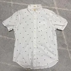 夏服　Hollister 半袖シャツ ヤシの木柄 ホワイト Lのサムネイル