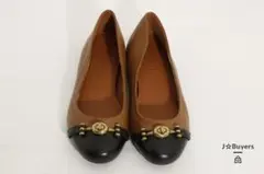 Cv2577 COACH コーチ フラットシューズ キャメル パンプス 24cm