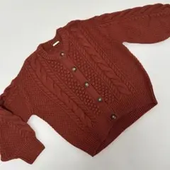 GU レンガ色 ケーブルニット カーディガン　12