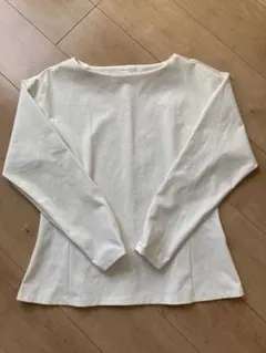 オペークドットクリップ 長袖トップス　レディース　白