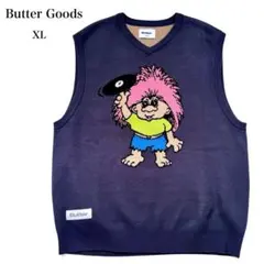 希少XL Butter Goods ニットベスト Vネック 紺 ゆるだぼ 春物 - メルカリ