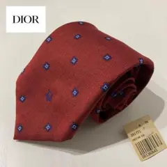 【新品】Dior ディオール ネクタイ ポリエステル95% アメリカ製 赤色