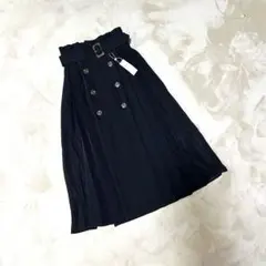 タグ付き【INGNI】イングブラック プリーツ切替トレンチスカート ダブルボタン