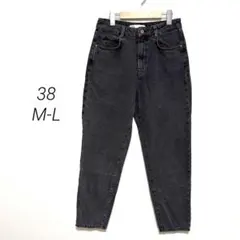 ZARA ザラ マムフィットデニム マムジーンズ ブラック 38 M〜L