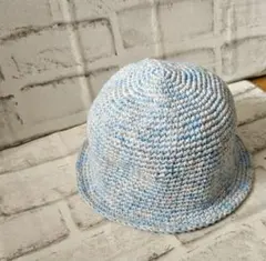 ハンドメイド 水色バケットハット　キッズ用