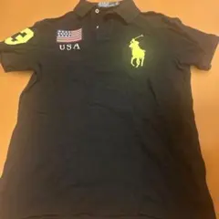 ポロ ラルフローレン ビッグポニー ブラック USA 星条旗 swag y2k