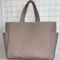 ハンドメイド　トートバッグ　くすみピンク　帆布