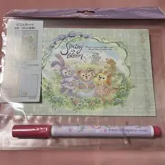 ダッフィー&フレンズ　スプリング・イン・ブルーム　ポストカード　カラーペン
