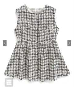 GRL パールボタンツイードペプラムジレ[ask67] アイボリー S