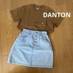 ス*キ様 DANTON ダントンTシャツ（36） ブラウン　スプレイ　デニムスカのサムネイル