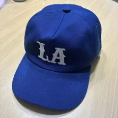 LAロゴ刺繍 ベースボールキャップ 青　ドジャース