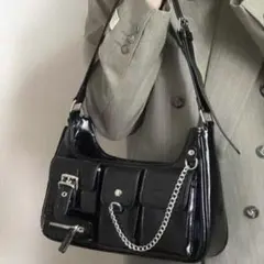 Y2K レディースショルダーバック 블랙