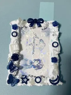 ネイビーブルー×ホワイト ホイップデコトレカケース