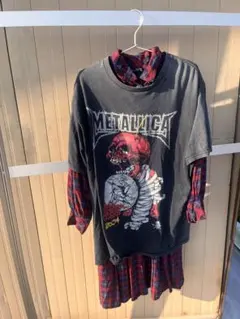 ワンピース　古着　フリル　赤チェック　NANA