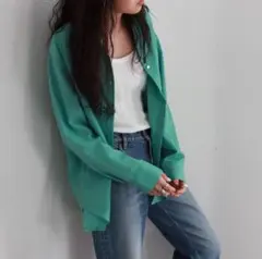 ungrid アングリッド　ルーズカラーシャツ　グリーン　F