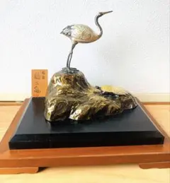 銀製品 鶴亀 置物 ガラスケース付　縁起物　伝統工芸品 銀製品 鶴亀 置物 ガラスケース付 縁起物 伝統工芸品 - メルカリ
