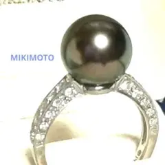 美品♡MIKIMOTO ブラックパール ダイヤモンド0.40 リング Pt950のサムネイル