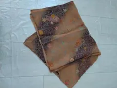 同梱無料 中古 風呂敷 レーヨン100% 波模様 花柄と金箔