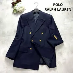 ポロラルフローレン 紺ブレ ブレザー　ジャケット ネイビー 金ボタン ダブル M