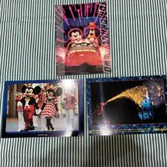 東京ディズニーランド　レトロ　ポストカード3枚セット