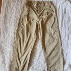 GU メンズベージュ ワイドパンツ ウエストゴム　サイズS