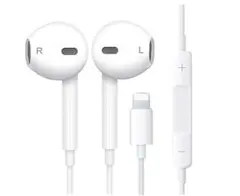送料無料　iphone用ライトニングイヤホン有線音量調節マイク内蔵リモコン付きン
