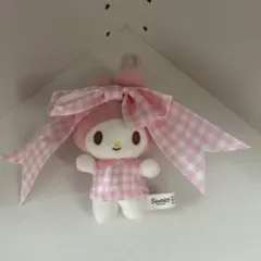 マイメロ　シークレットマスコットキーホルダー　リボン姫　ギンガムチェック