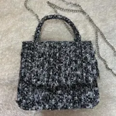LOWRYS FARM ツイードチェーンショルダーバッグ パーティー用バッグ