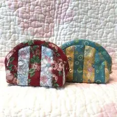 11-5 ハンドメイド　パッチワークミニポーチ2点セット