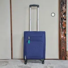 未使用☆possédez スーツケース 44L ソフト ファスナー ネイビー 布