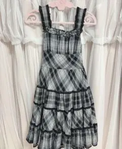 Catherine Cottage チェックジャンバースカート（リボン付）JSK