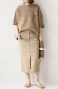 厚手生地タイトひざ下丈スリット入りタイトスカート　36